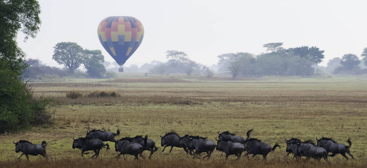 Zambia - Ballon über Busanga Plains